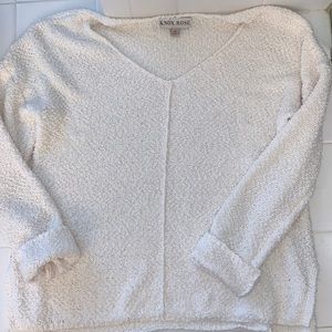 White v-neck sweater